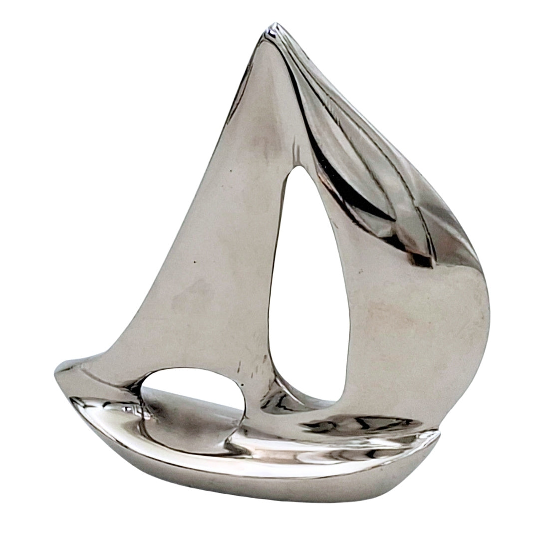Elegante yate de aluminio plateado de 12,5 cm con opción de grabado