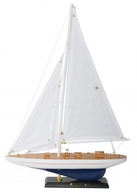 Modelo de yate de madera Enterprise de 49 cm con grabado personalizado