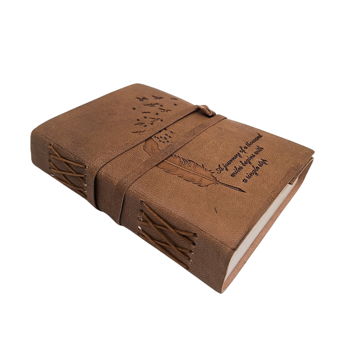 Cuaderno de cuero retro con inscripción, 200 páginas