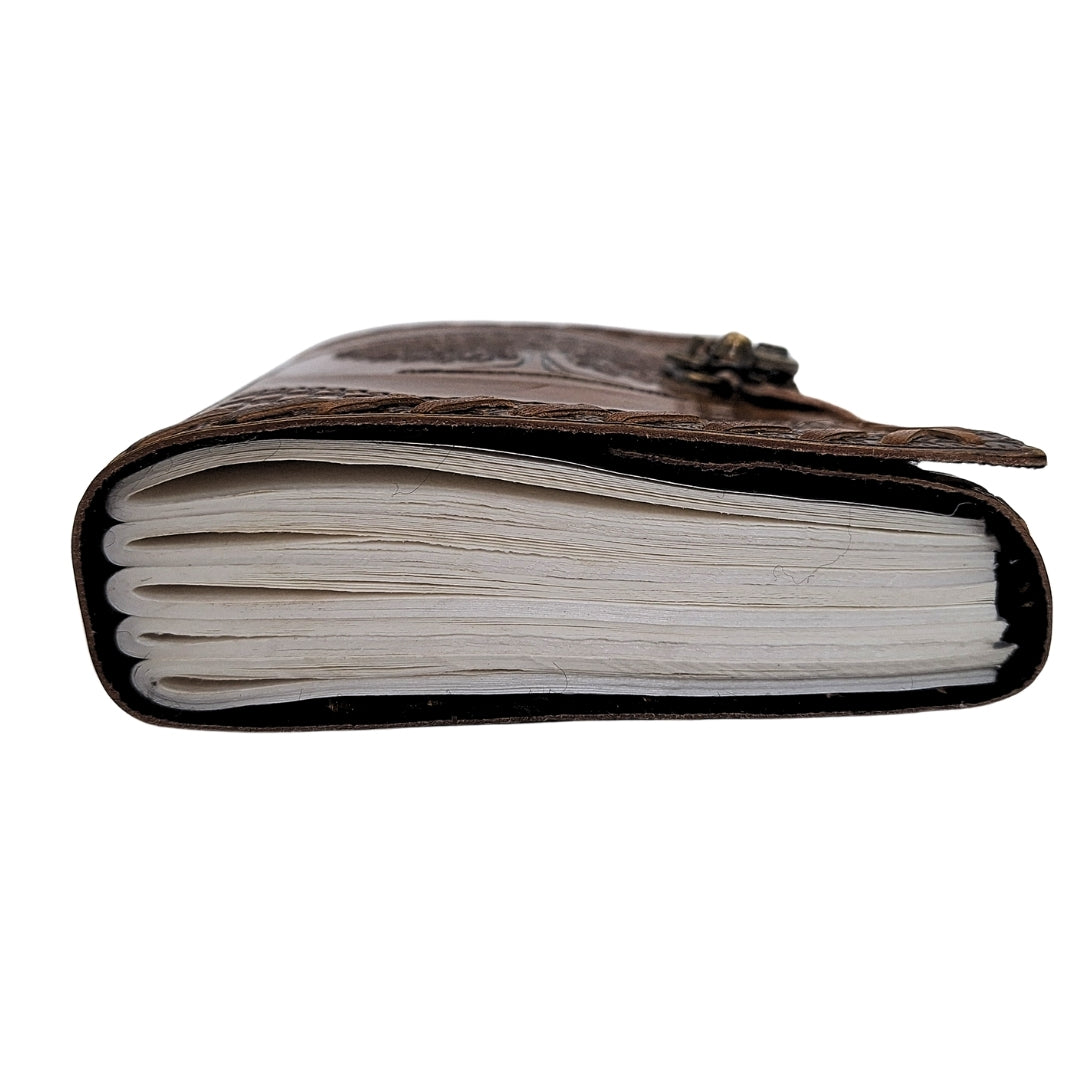 Cuaderno de cuero vintage retro de 200 páginas con grabado