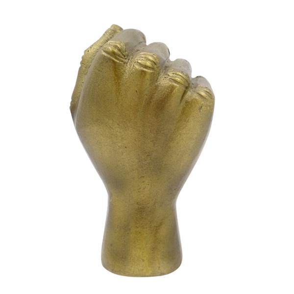 Figura decorativa Puño cerrado de aluminio 18 cm con posibilidad de personalización mediante grabado