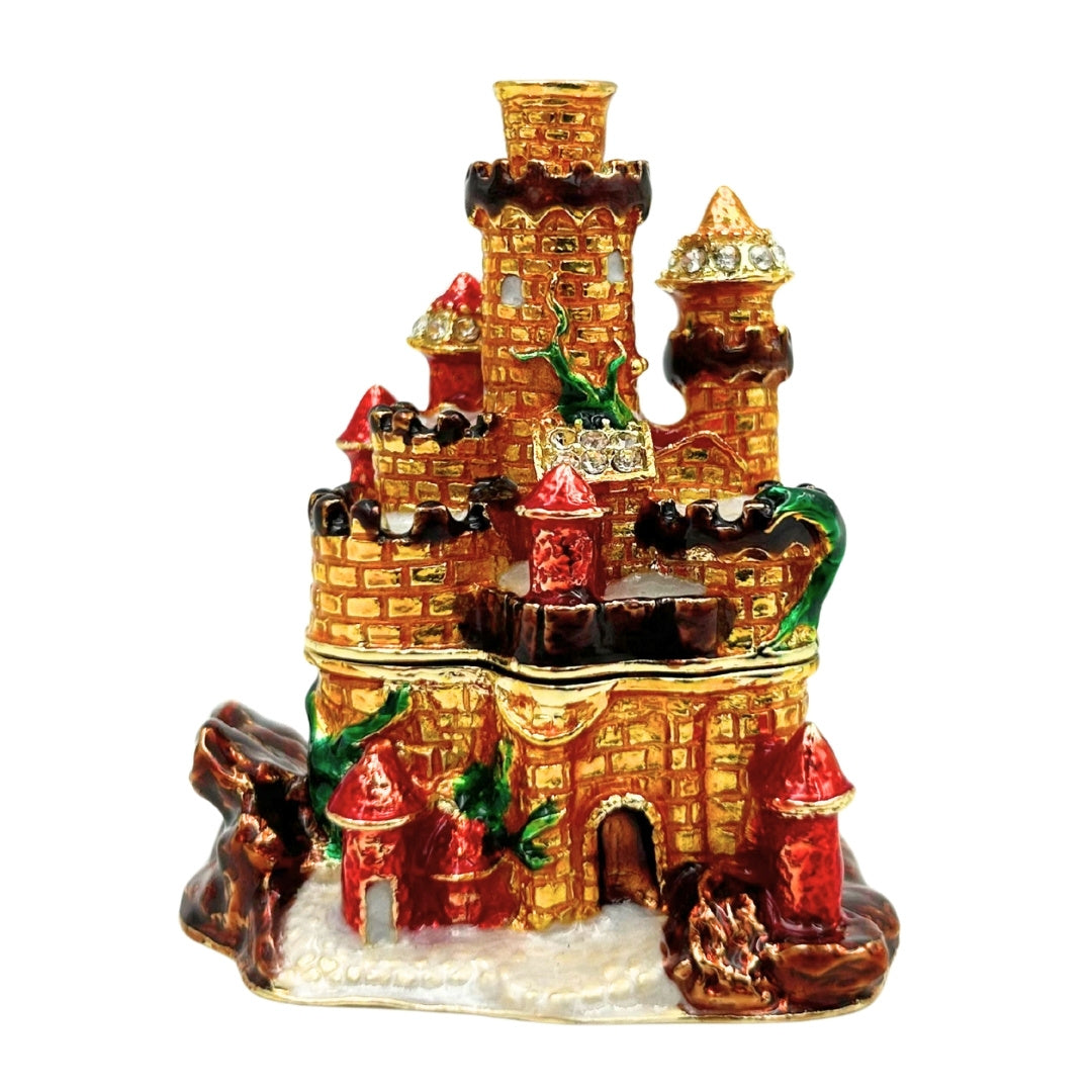 Caja Joyero Decorada con Cristales en Forma de Castillo con Posibilidad de Grabado Personalizado