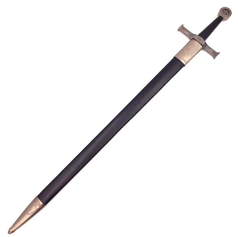 Espada de caballero de acero de 84 cm en funda - Réplica SW-114 con posibilidad de personalización con grabado
