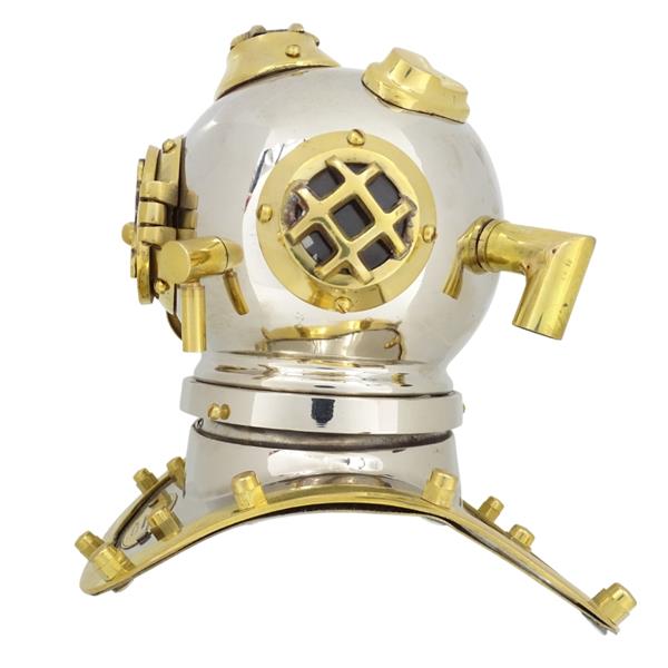 Casco de buzo de latón US Navy Mark IV con posibilidad de personalización mediante grabado - regalo ideal para cualquier ocasión, altura 20 cm, réplica marinera DIVER - DH93