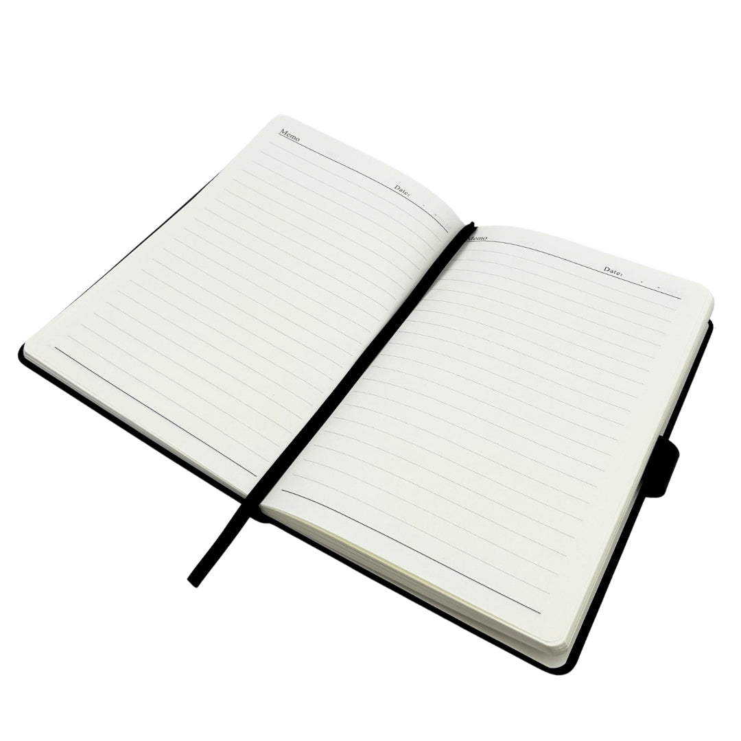 Cuaderno de Piel Azul Marino Elegante A5 con Bolígrafo y Grabado Personalizado en Caja de Regalo