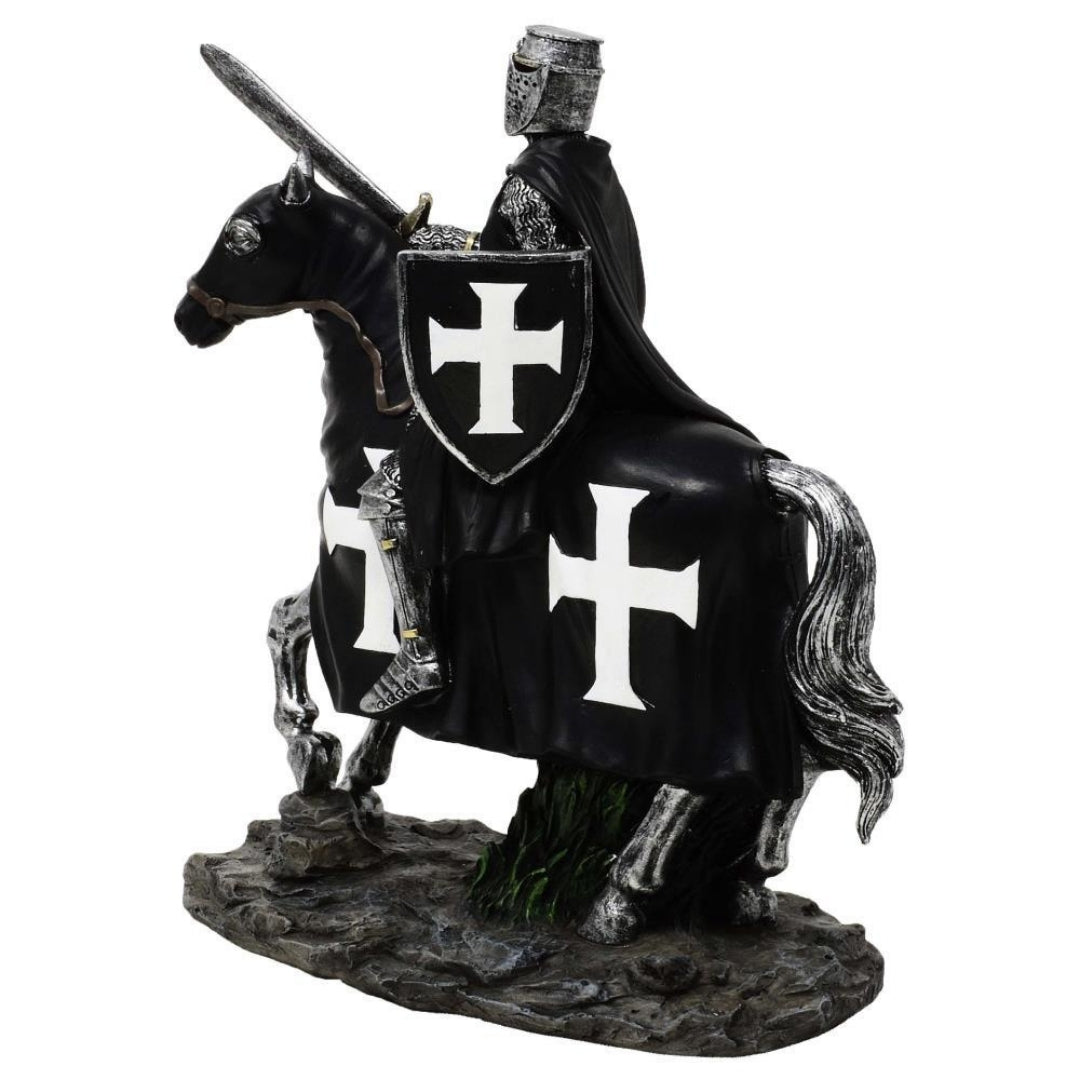 Figura decorativa Caballero a caballo 22 cm con opción de grabado personalizado - Elegante decoración de poliresina para regalo a amantes de la historia y la Edad Media