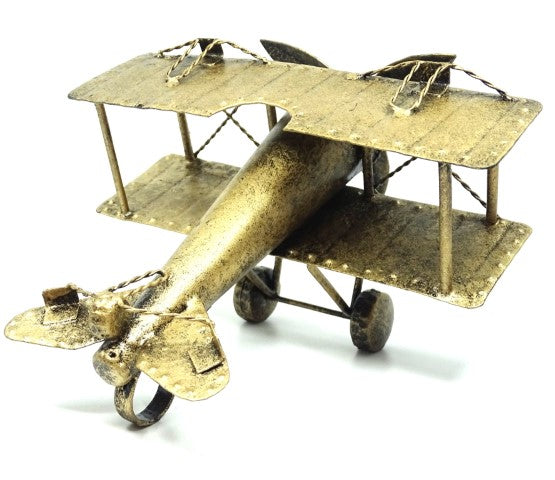 Avión biplano retro NC1389 de metal con posibilidad de personalización mediante grabado