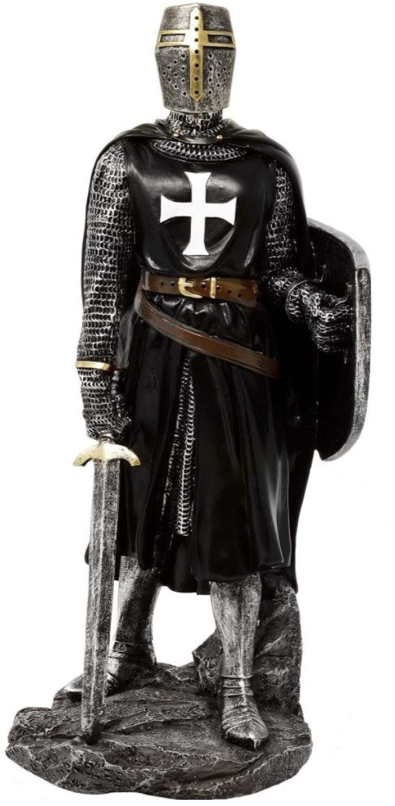 Caballero Cruzado de Poliresina MC-23078 - Figura de 30 cm con Posibilidad de Personalización con Grabado