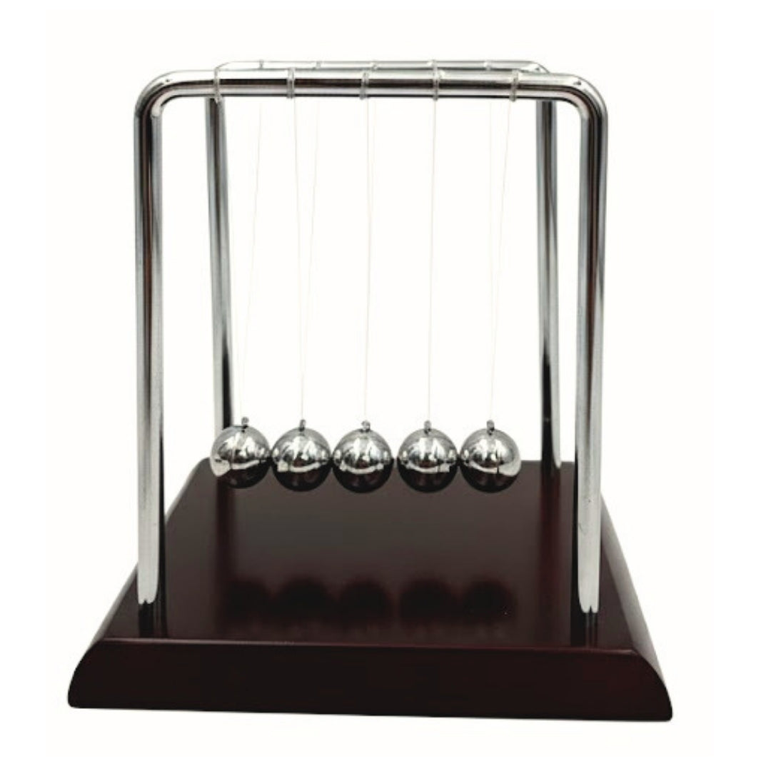 Elegantes Bolas de Newton con Grabado - Madera Metal