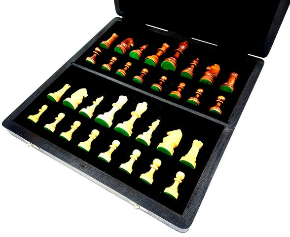 Elegante Set de Ajedrez de Madera y Metal 33x33cm con Posibilidad de Personalización con Grabado