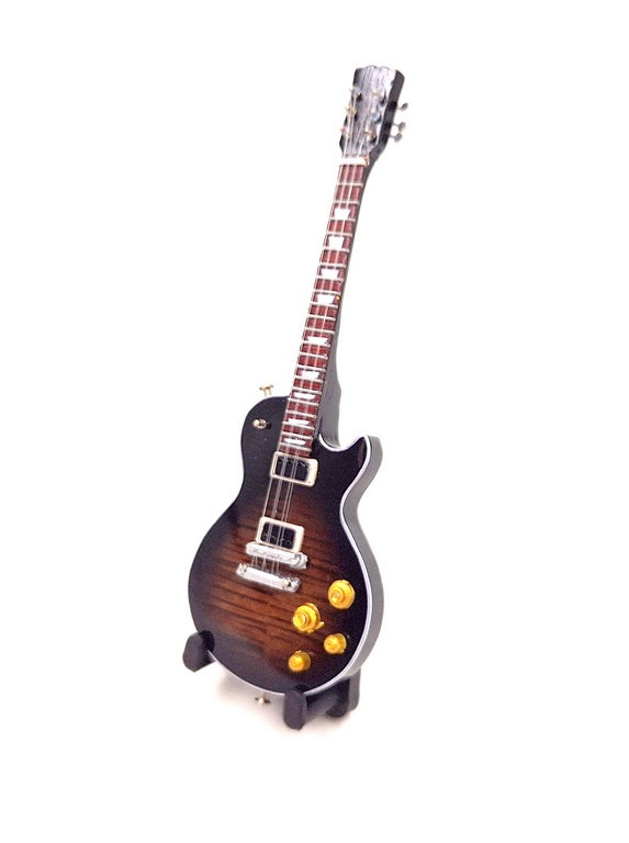 Mini guitarra de 15 cm estilo Slash de madera de caoba