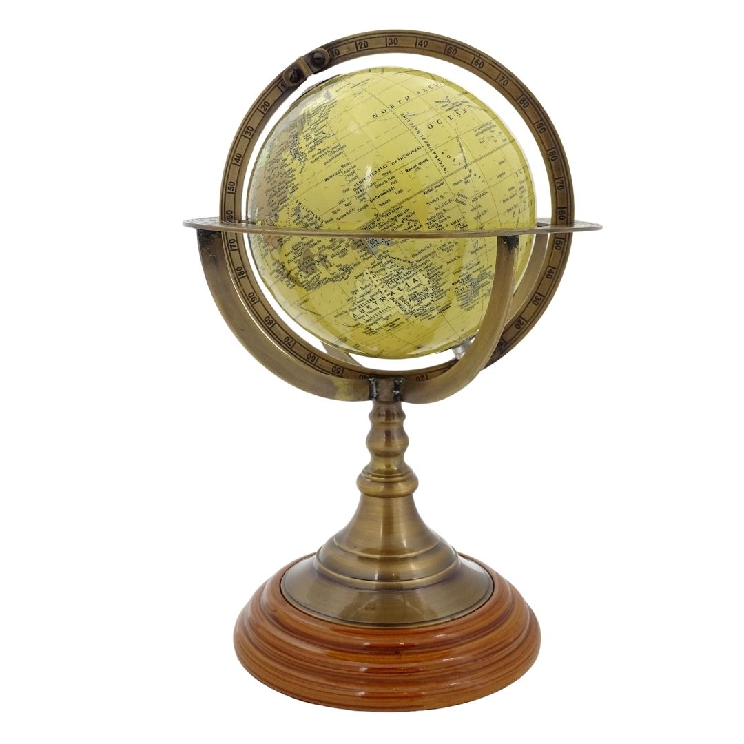 Globo decorativo con base de latón y opción de grabado personalizado
