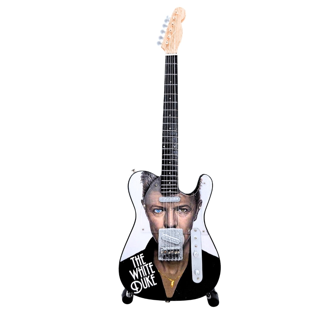 Mini guitarra de colección David Bowie MGT-8976 con grabado