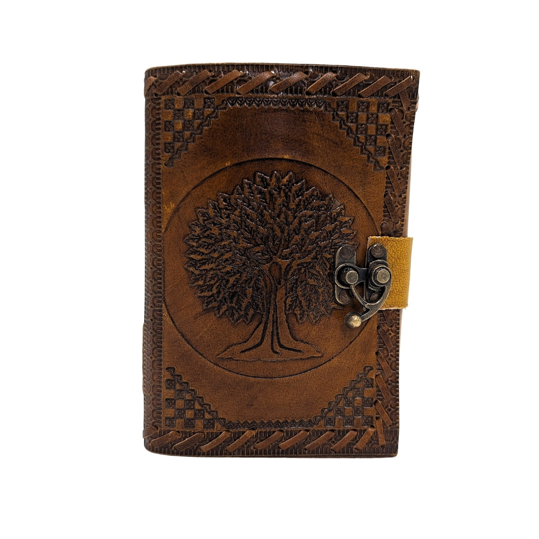 Cuaderno de cuero vintage retro de 200 páginas con grabado