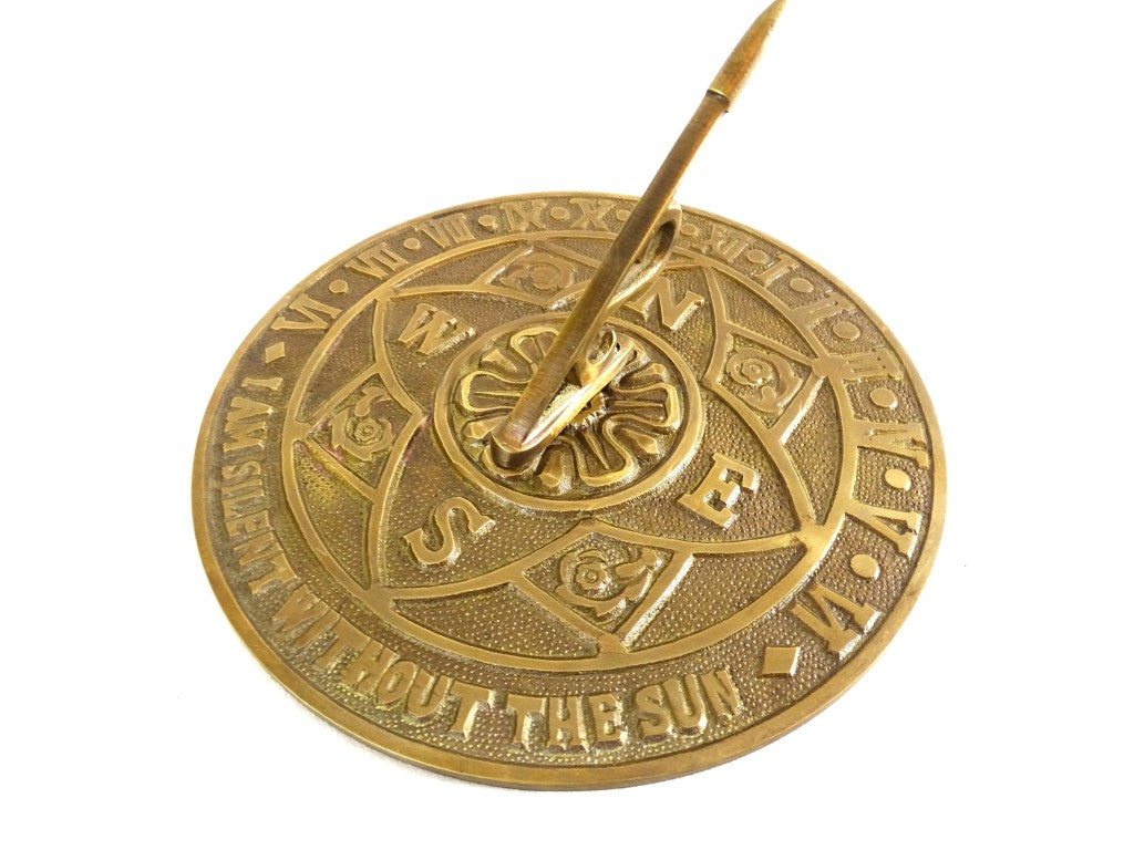 Reloj de sol flor de latón con posibilidad de grabado personalizado
