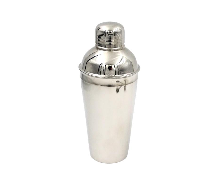 Set de Bar Steel 3 Piezas con Posibilidad de Personalización con Grabado - Coctelera 750 ml, Medidor 15/30 ml, Colador - Regalo Elegante para Amantes de los Cócteles, Acero Inoxidable, Color Plateado