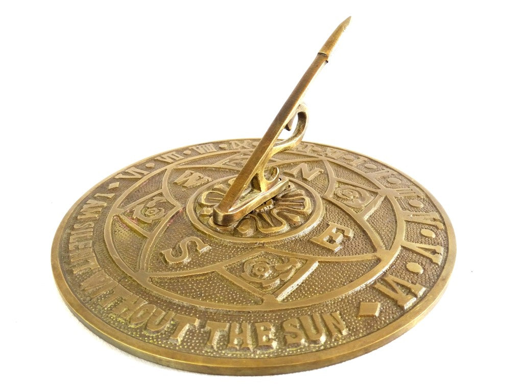 Reloj de sol flor de latón con posibilidad de grabado personalizado