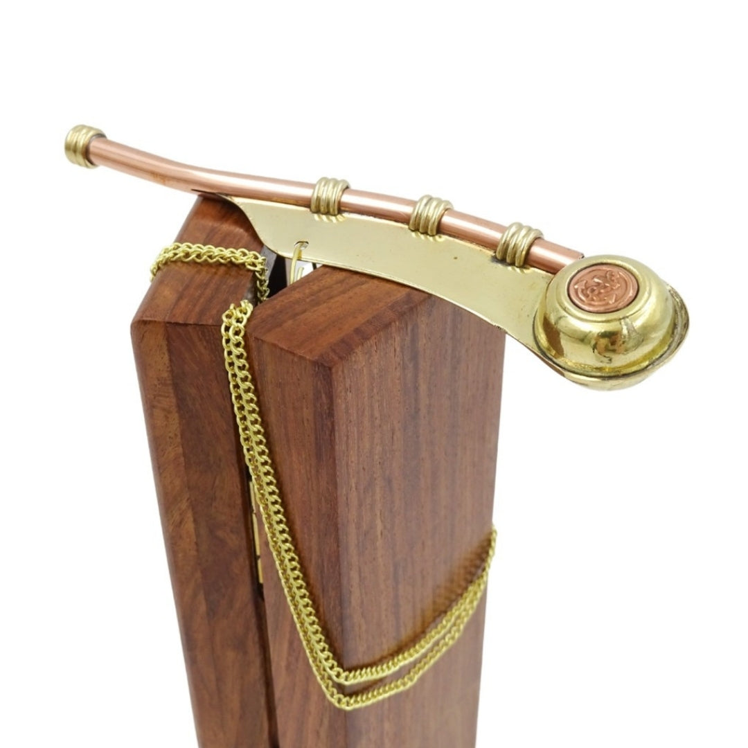 Silbato de Jefe con grabado en caja de madera elegante – de latón, 12,5 cm