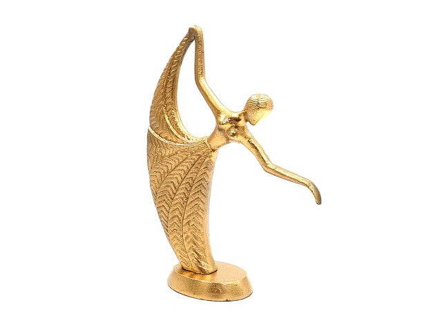Figura decorativa dorada Bailarina de aluminio con posibilidad de personalización mediante grabado