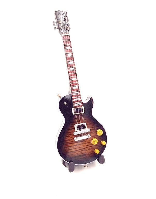 Mini guitarra de 15 cm estilo Slash de madera de caoba