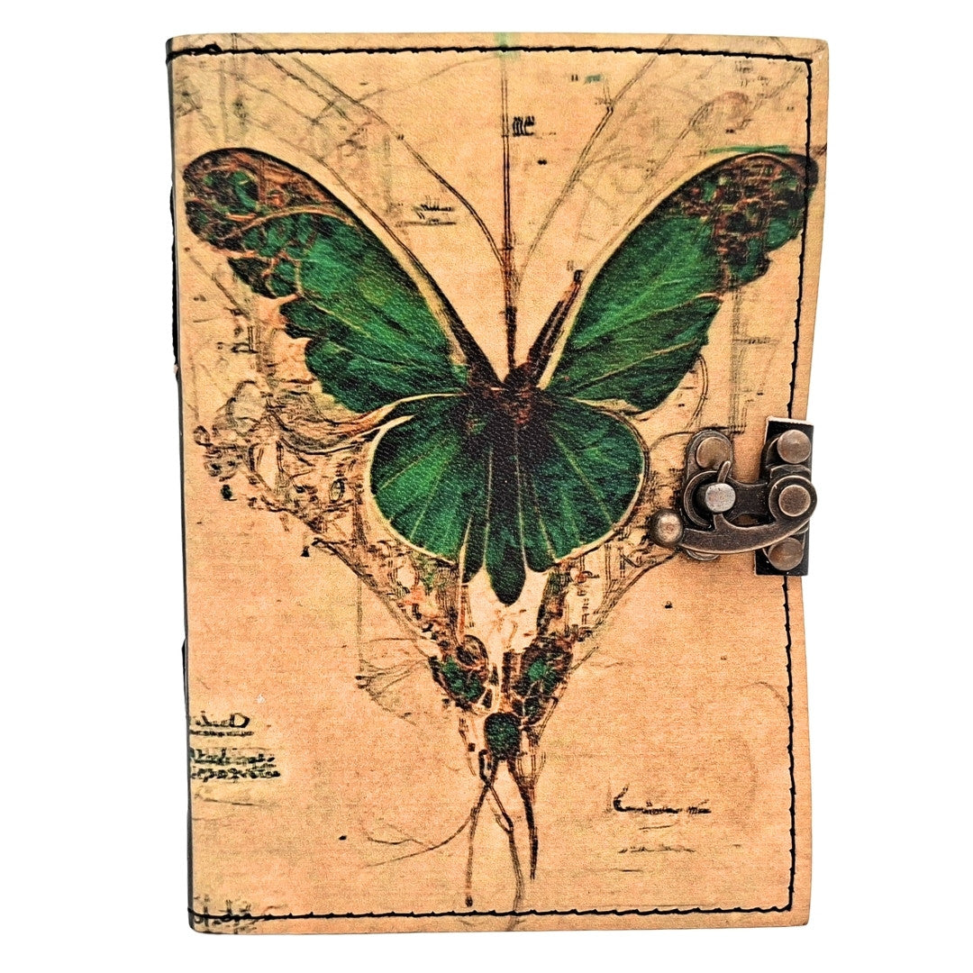 Cuaderno de Piel Retro Mariposa con Grabado