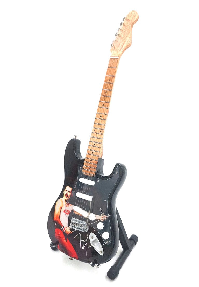Mini guitarra coleccionable Freddie Mercury con grabado