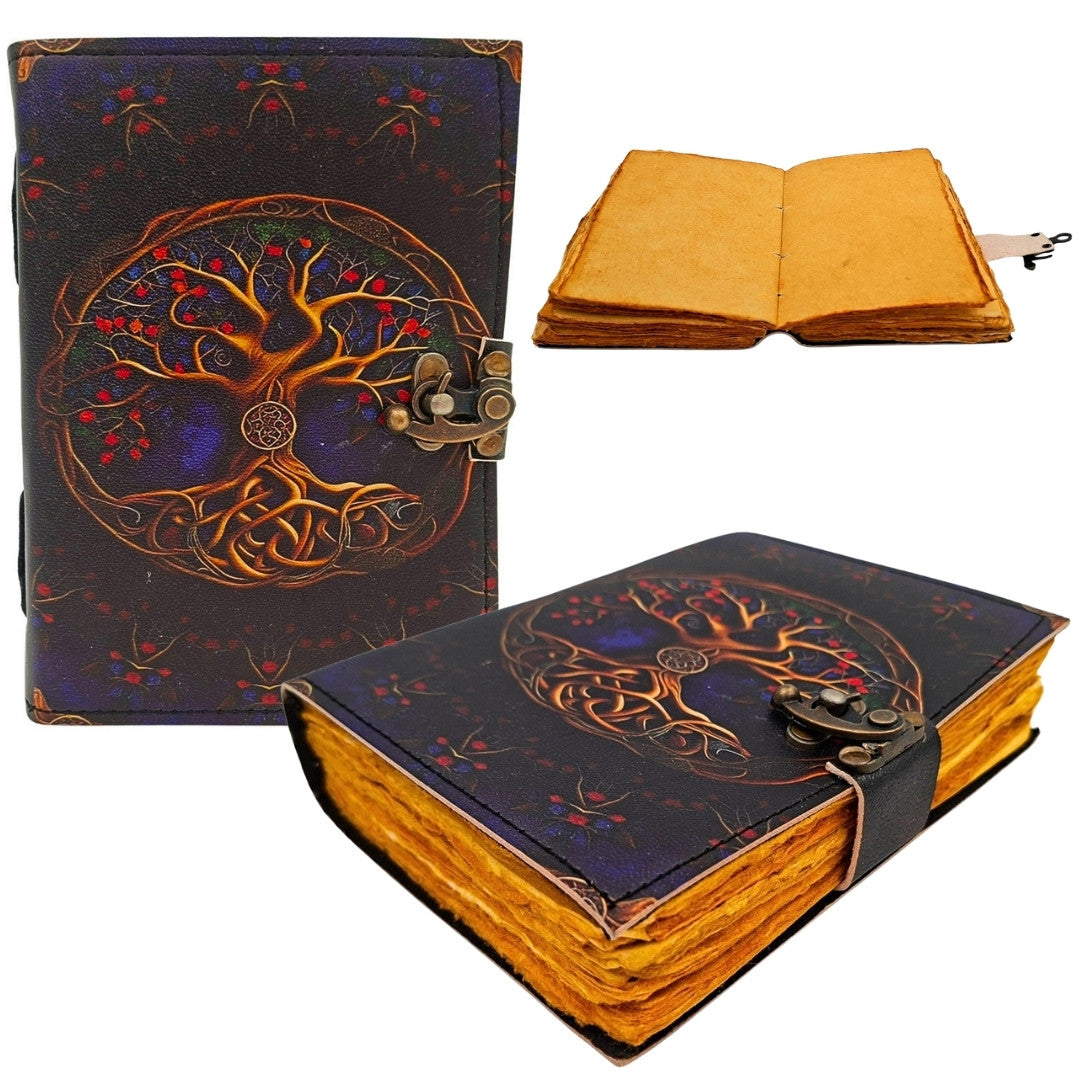 Cuaderno de cuero vintage retro de 200 páginas con grabado