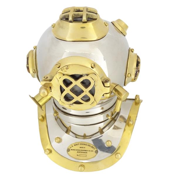 Casco de buzo de latón US Navy Mark IV con posibilidad de personalización mediante grabado - regalo ideal para cualquier ocasión, altura 20 cm, réplica marinera DIVER - DH93