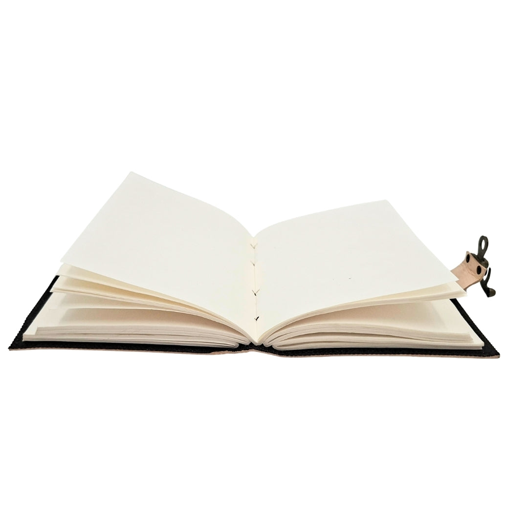 Cuaderno de Piel Retro con Piedra - Cuaderno Personalizado con Grabado - Piel de Búfalo, Marrón, 18x13 cm