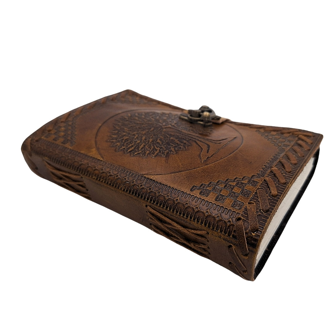 Cuaderno de cuero vintage retro de 200 páginas con grabado