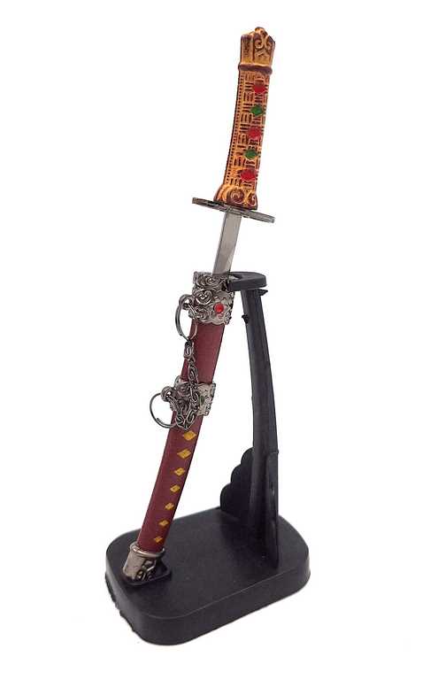Katana - cuchillo para papel SW-199 con posibilidad de personalización con grabado, ideal para regalo, altura 18 cm, funda decorativa incluida