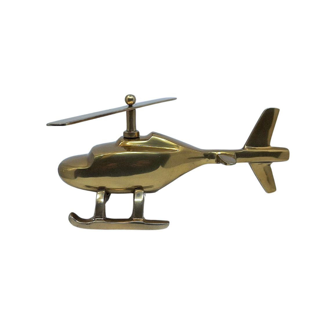 Modelo metálico de helicóptero con posibilidad de grabado personalizado – dorado, 32 cm