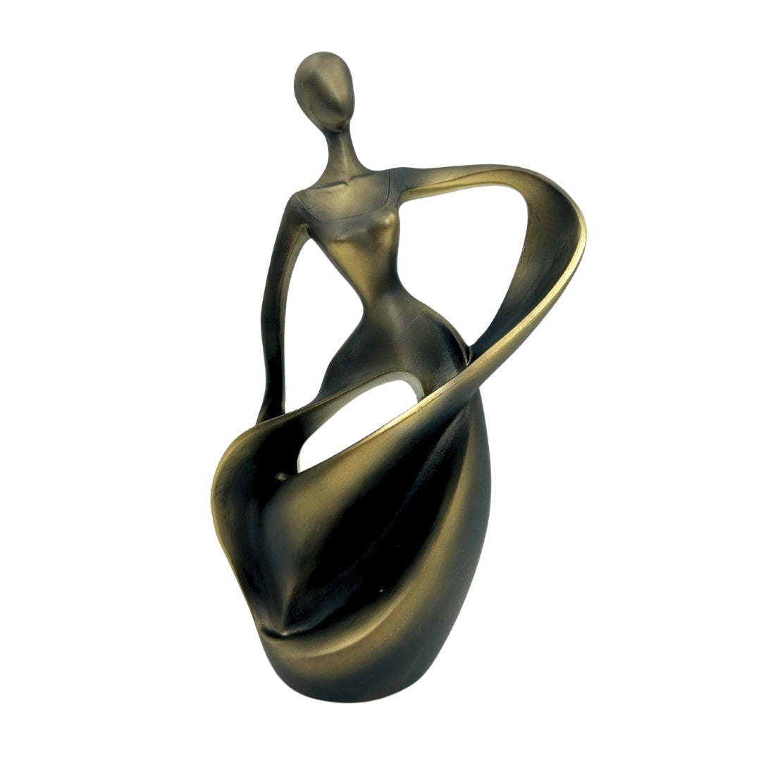 Figura de bailarina en dorado antiguo de 24 cm con opción de grabado personalizado