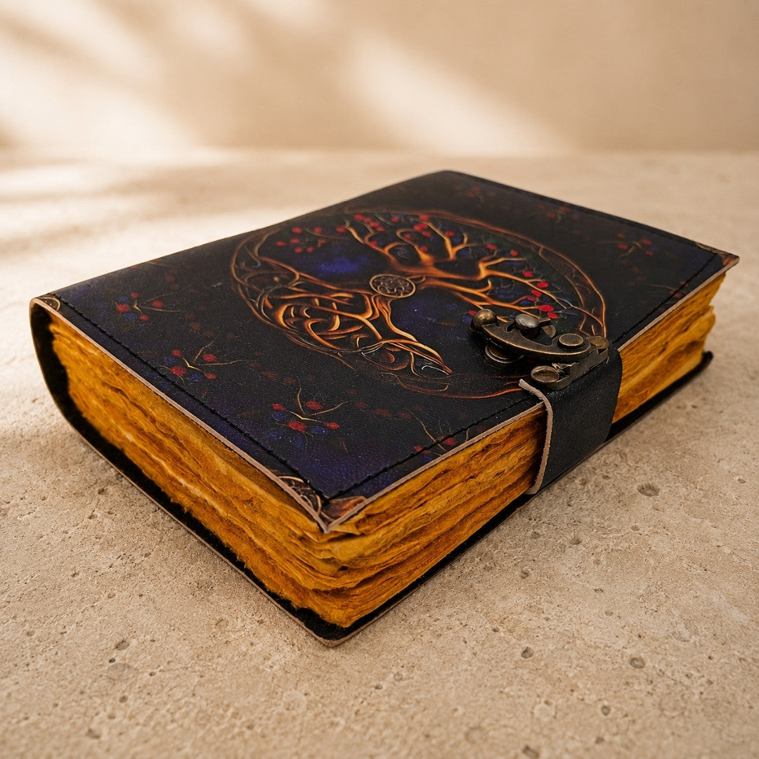 Cuaderno de cuero vintage retro de 200 páginas con grabado