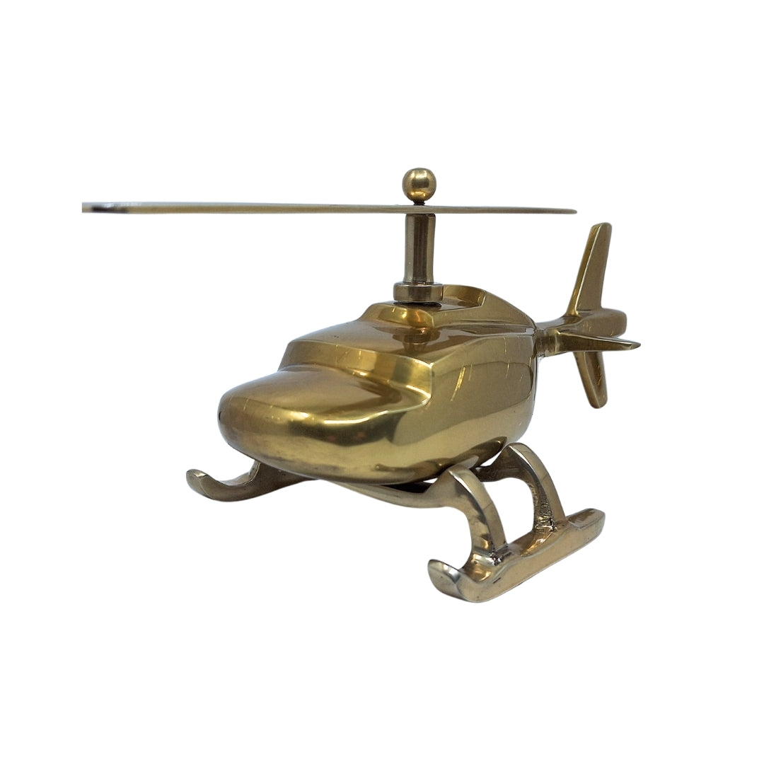 Modelo metálico de helicóptero con posibilidad de grabado personalizado – dorado, 32 cm