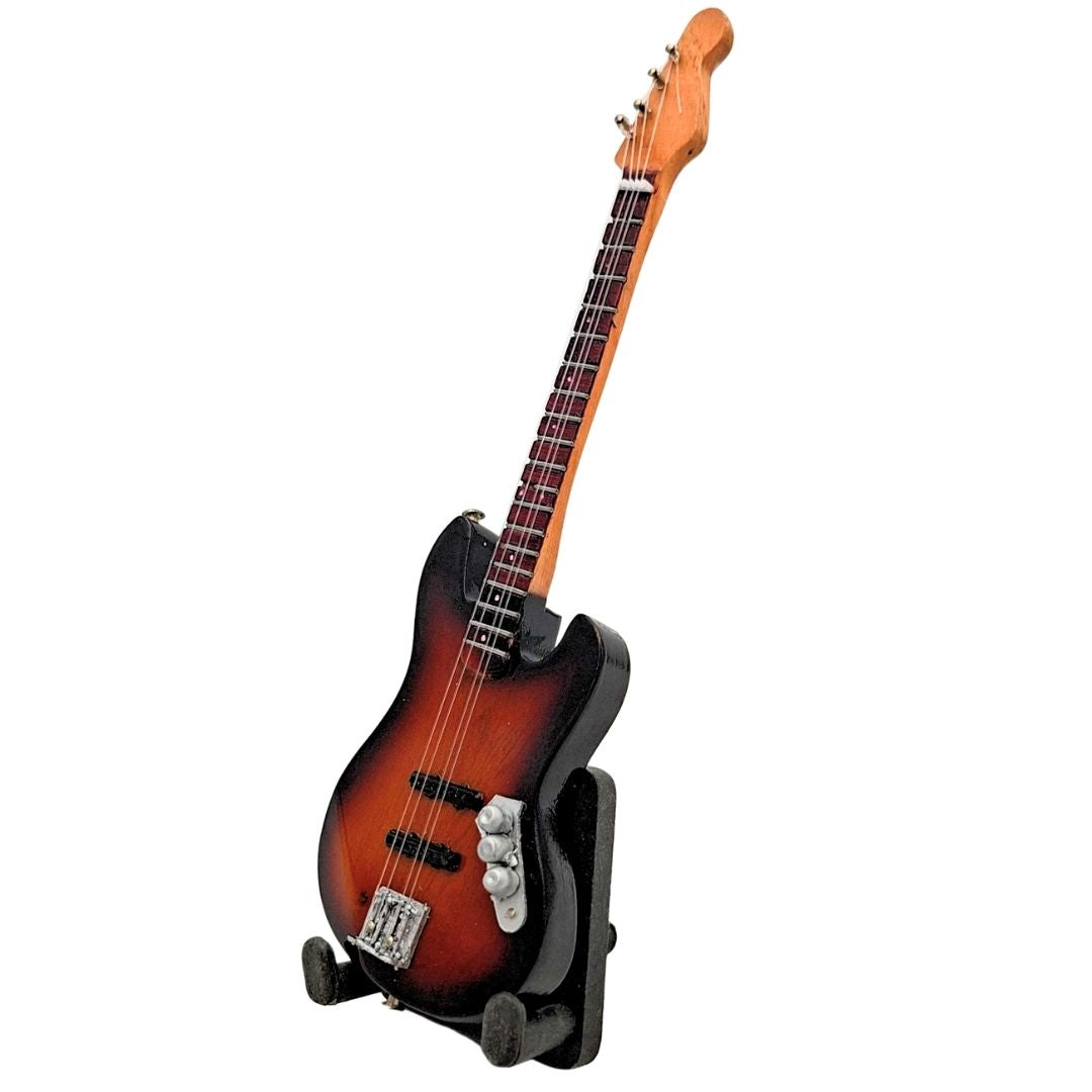 Miniguitarra decorativa de 15 cm con soporte, personalizable con grabado