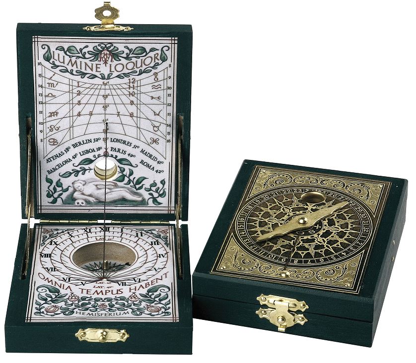 Reloj de sol con brújula Kepler díptico