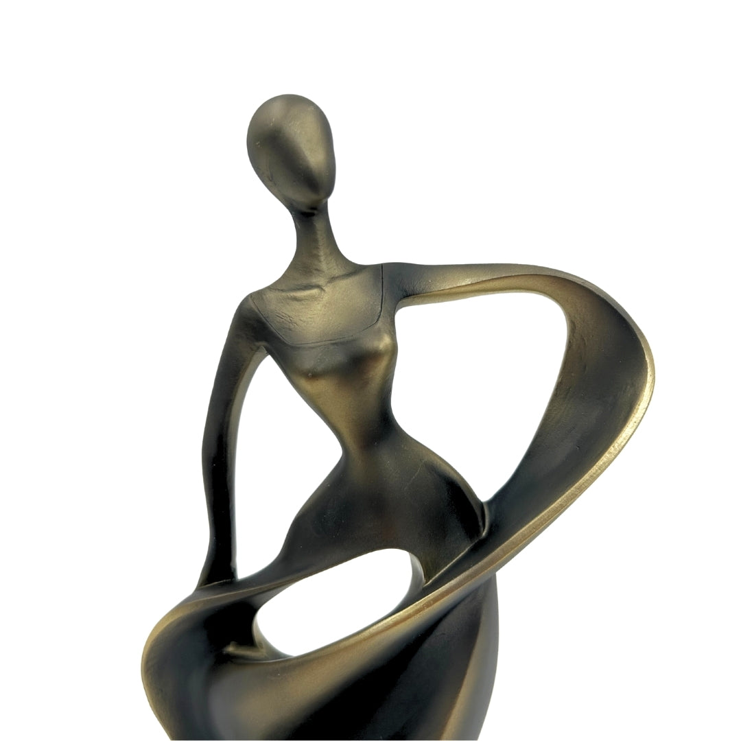 Figura de bailarina en dorado antiguo de 24 cm con opción de grabado personalizado