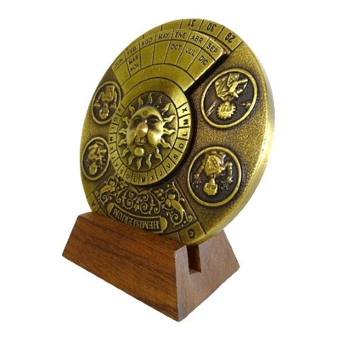 Calendario perpetuo renacentista con grabado - regalo personalizado para los años 1600-2799, elegante decoración de oficina, diámetro 9 cm, estilo renacentista