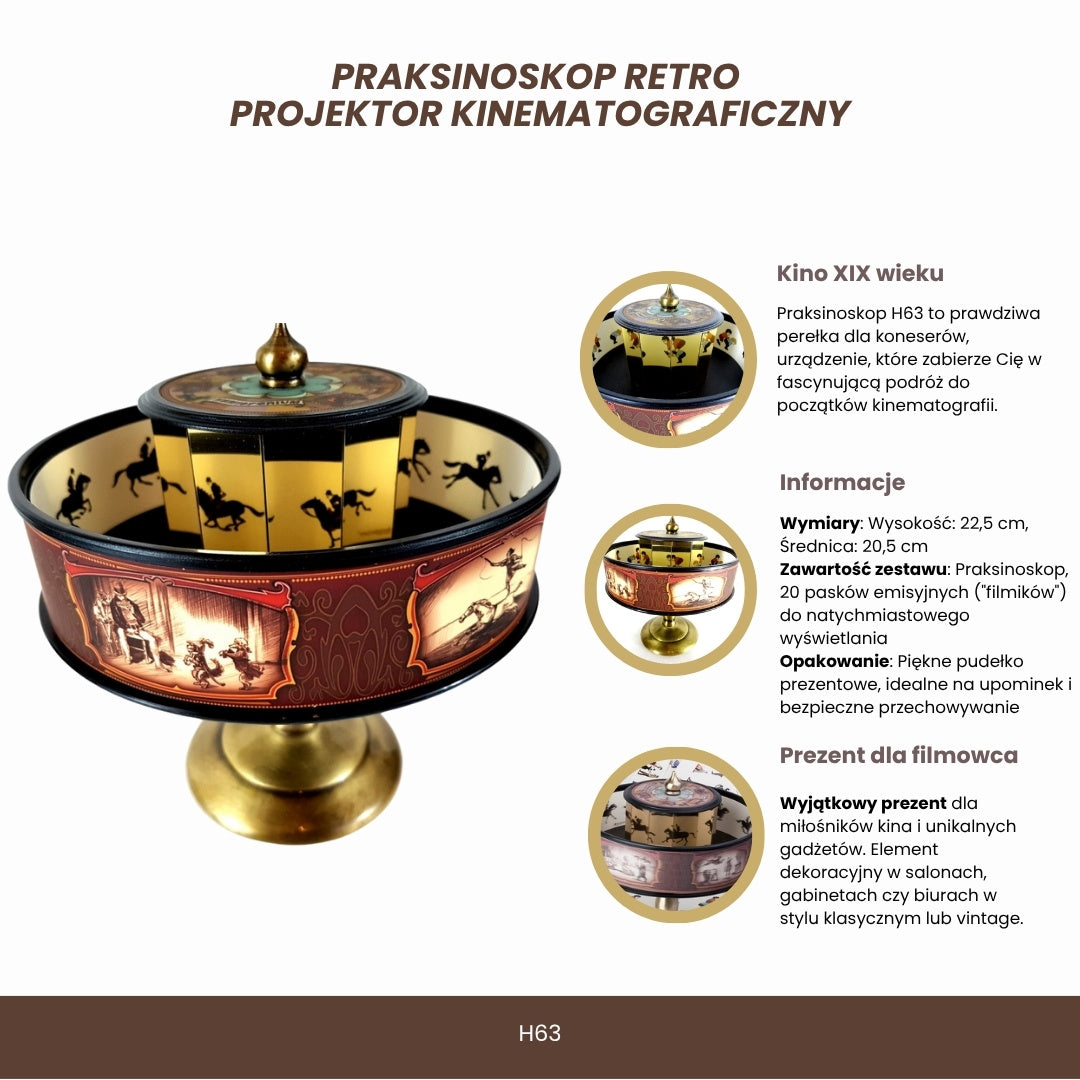 Praksinoscopio Retro H63 con opción de personalización con grabado