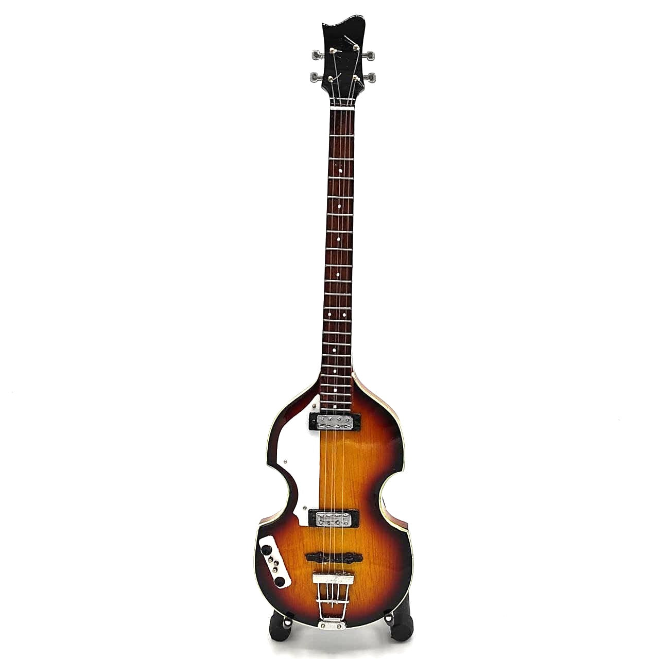 Mini guitarra bajo estilo Paul McCartney, MGT-2028, caoba, opción de personalización con grabado, ideal para regalo, altura 27,5 cm