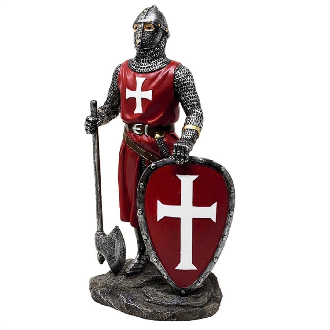 Figura Caballero Cruzado 18,5 cm de polyresina con posibilidad de personalización con grabado