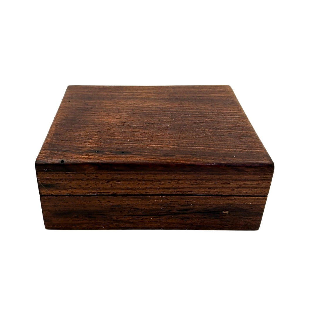 Brújula Dollond de latón en caja de madera con función de reloj de sol - ideal para regalo con opción de grabado - estilo antiguo, dimensiones 7,5 x 7,5 x 3 cm