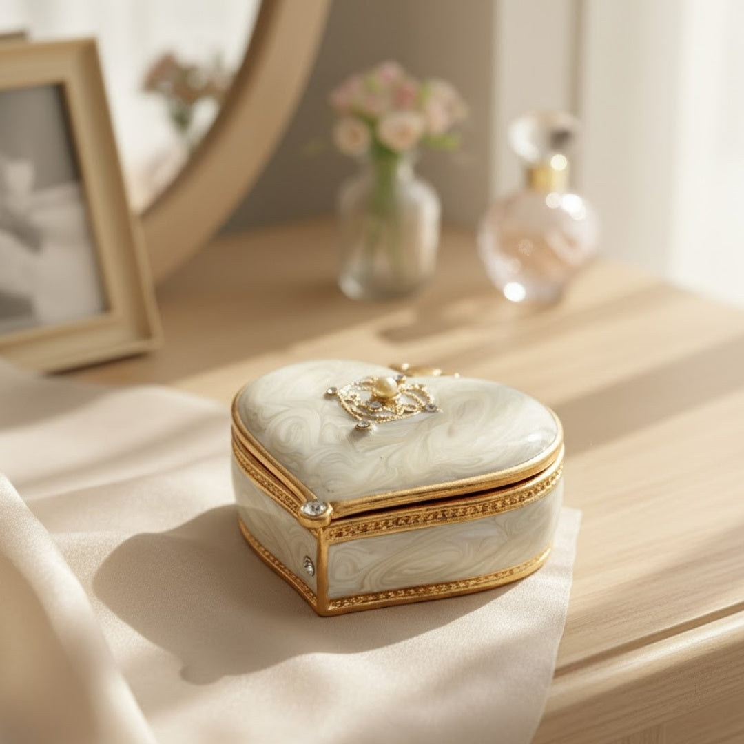 Caja joyero corazón con cristales