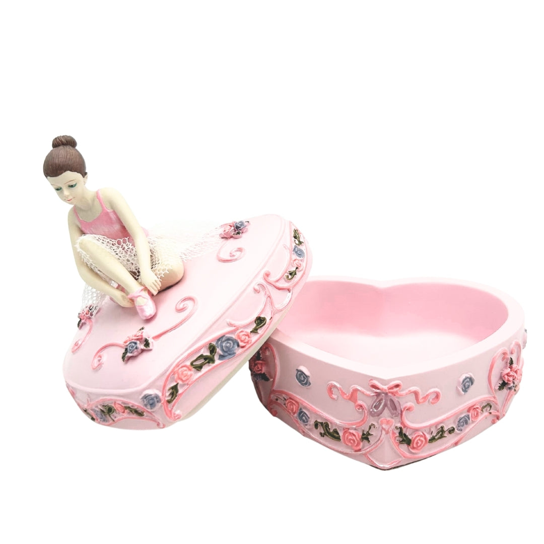 Caja de Música Bailarina Corazón Lago de los Cisnes con Posibilidad de Grabado Personalizado, Rosa, 12,5 cm, Regalo Ideal para Cumpleaños o Aniversario