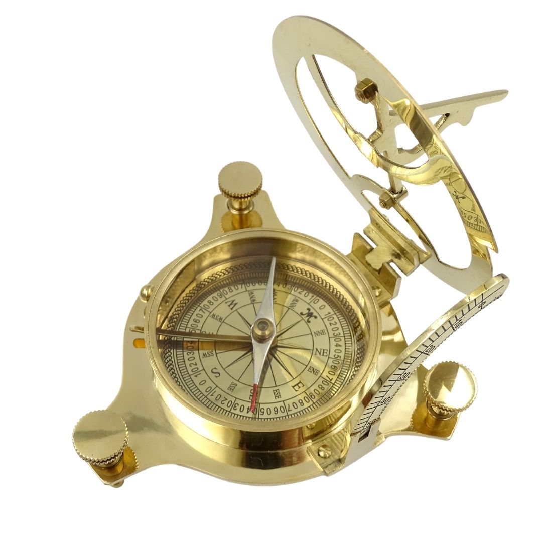 Brújula de latón con reloj de sol NC1504