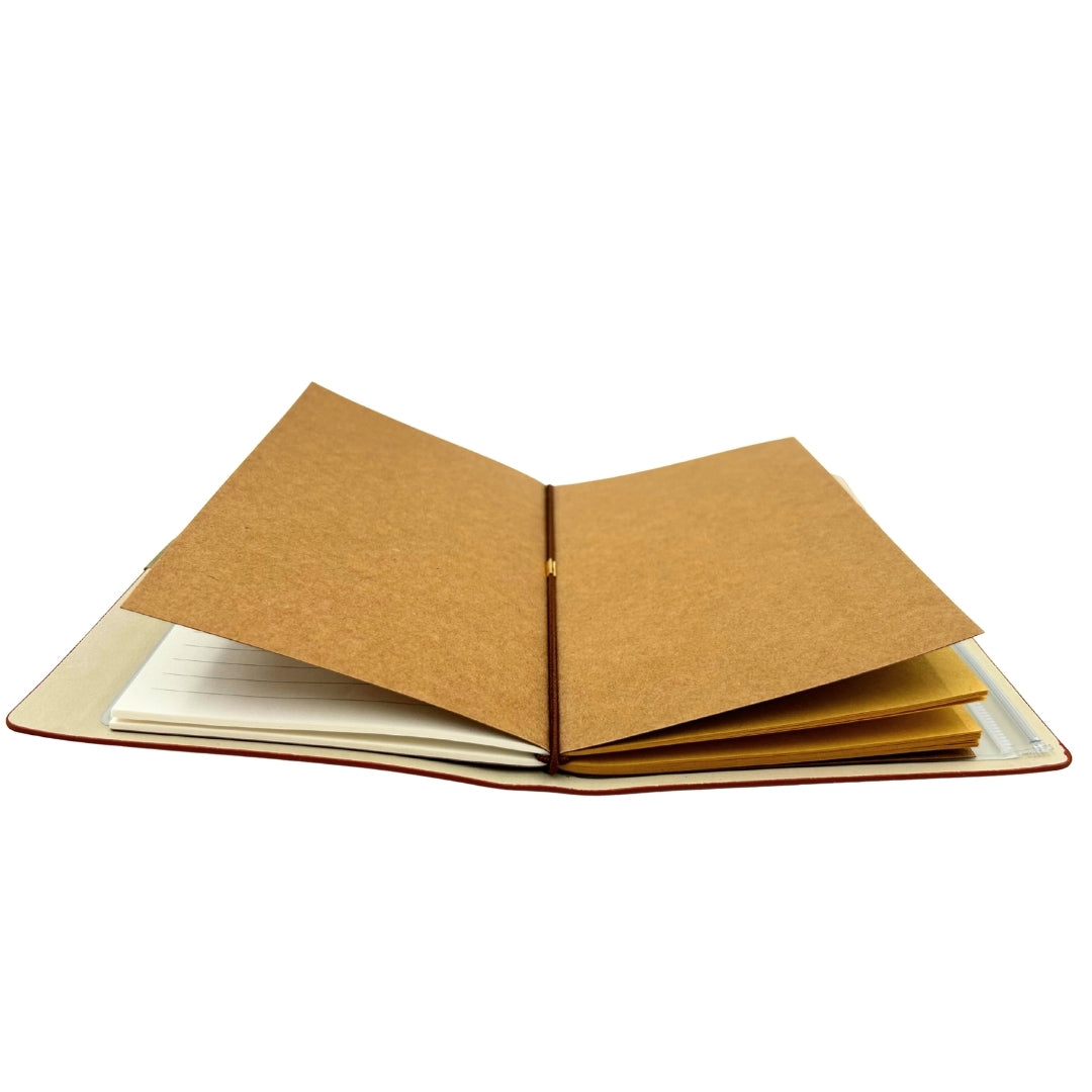 Cuaderno de viaje de cuero con grabado personalizado