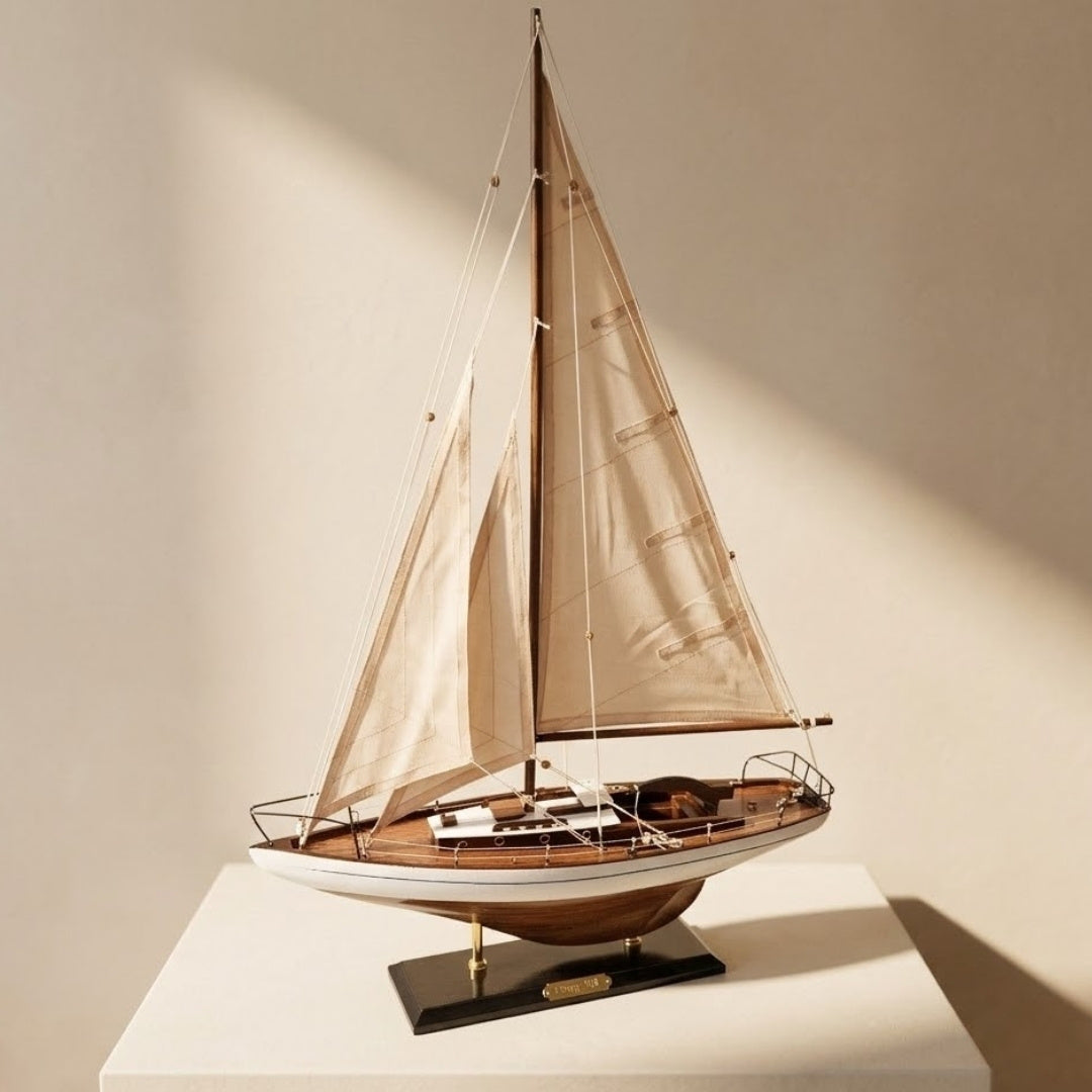 Modelo de Yate de Vela de 66 cm con posibilidad de personalización con grabado