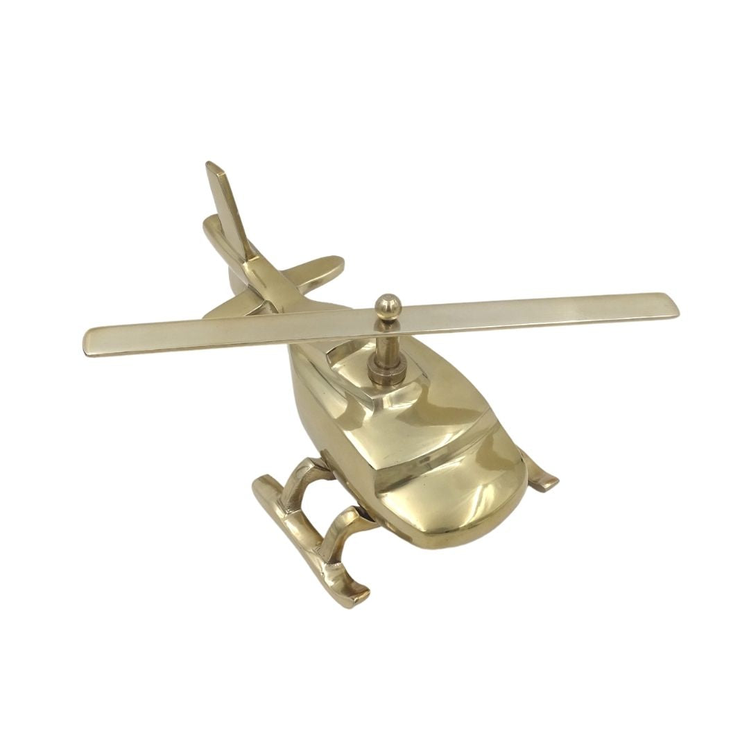 Modelo metálico de helicóptero con posibilidad de grabado personalizado – dorado, 32 cm