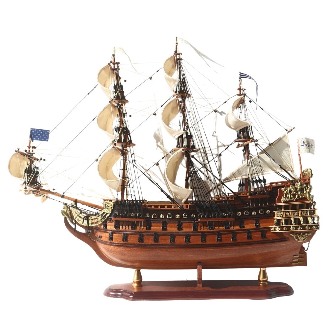 Modelo de lujo del velero Soleil Royal de 65cm - SOL6, con posibilidad de personalización mediante grabado